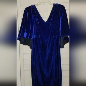 Badgley Mischka  Elegant Blue Velvet Dress 10